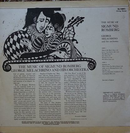 The Melachrino Strings And Orchestra : The Music Of Sigmund Romberg (LP, RE)