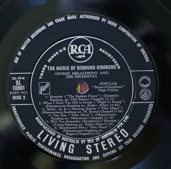 The Melachrino Strings And Orchestra : The Music Of Sigmund Romberg (LP, RE)