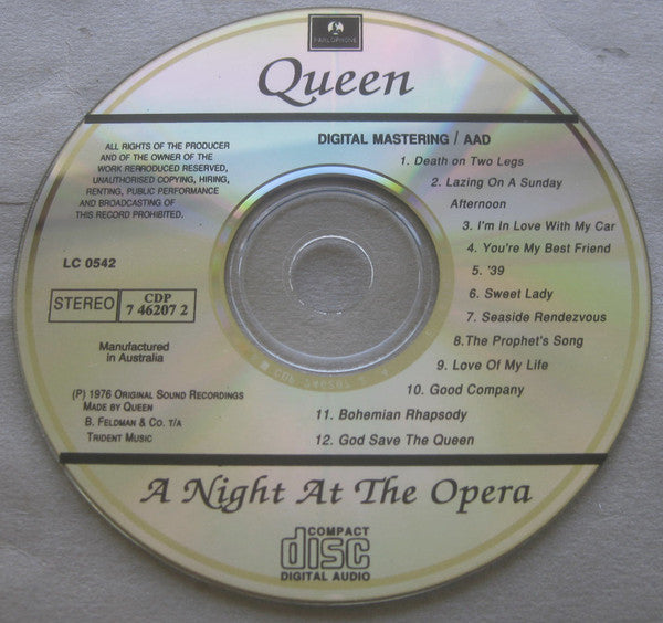 Queen : A Night At The Opera (CD, Album, RE)