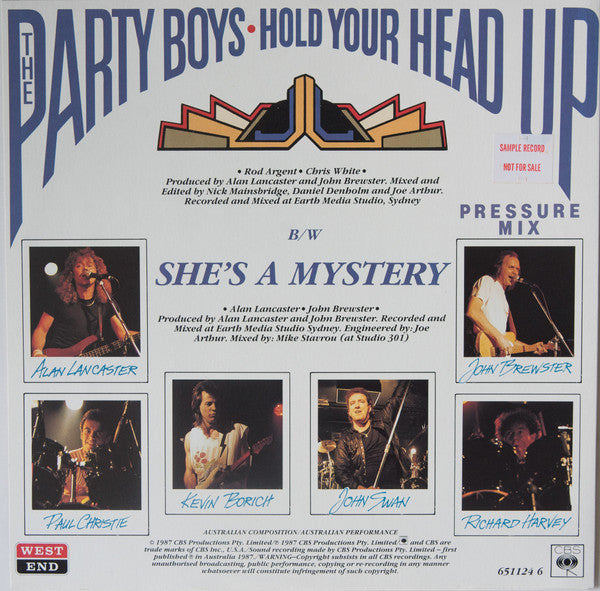 The Party Boys (3) : Hold Your Head Up (Pressure Mix) (12", Single)