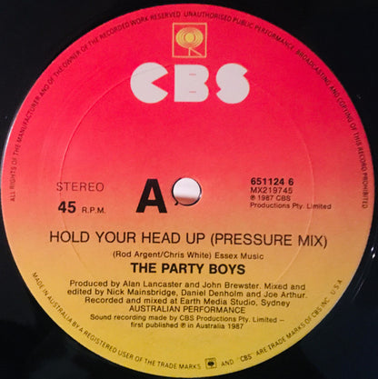 The Party Boys (3) : Hold Your Head Up (Pressure Mix) (12", Single)