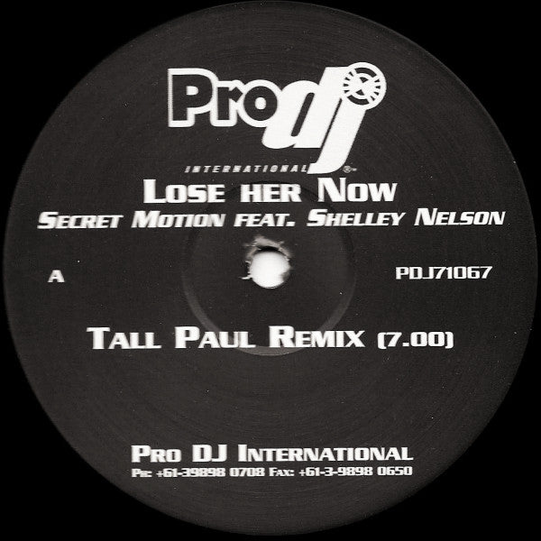 Secret Motion Feat. Shelley Nelson : Lose Her Now (12")