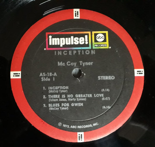 McCoy Tyner Trio : Inception (LP, Album, RE, Gat)