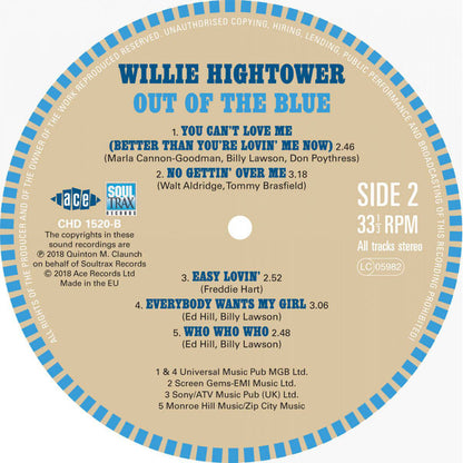 Willie Hightower : Out Of The Blue (LP)