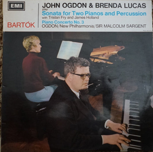 Bartók*, John Ogdon  & Brenda Lucas, Tristan Fry & James Holland, New Philharmonia Orchestra, Sir Malcolm Sargent : Sonata For Two Pianos And Percussion / Piano Concerto No. 3 (LP, RE)