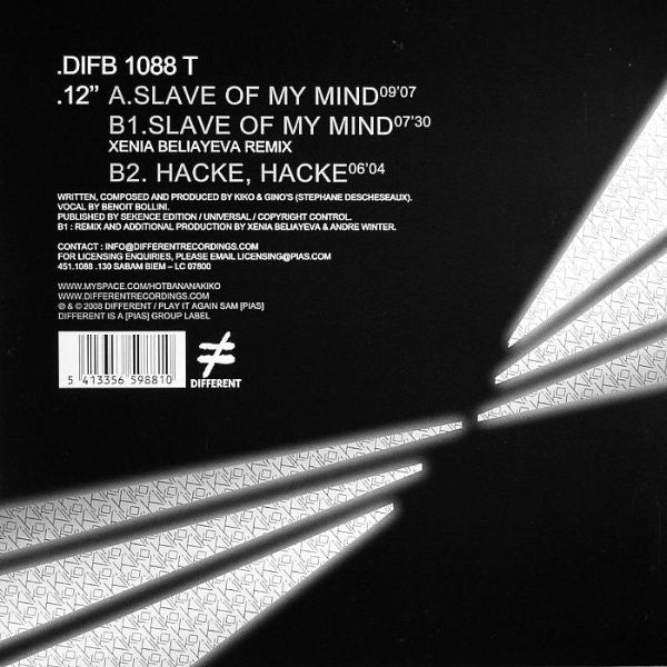 Kiko : Slave Of My Mind (12")