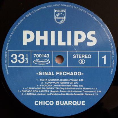 Chico Buarque : Sinal Fechado (LP, Album, Ltd, RE, 180)