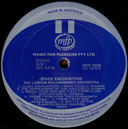 London Philharmonic Orchestra : Space Encounters (With The Galactic Symphony And Synthesizers) (LP)