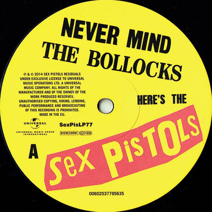 Sex Pistols : Never Mind The Bollocks Here's The Sex Pistols (LP, Album, RE, RP, 180)