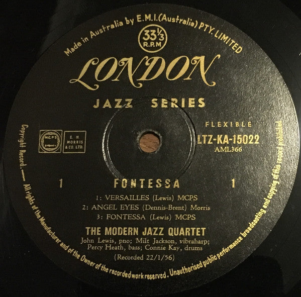 The Modern Jazz Quartet : Fontessa (LP, Album, Mono)