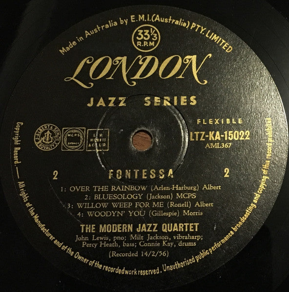 The Modern Jazz Quartet : Fontessa (LP, Album, Mono)