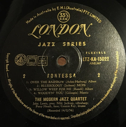 The Modern Jazz Quartet : Fontessa (LP, Album, Mono)