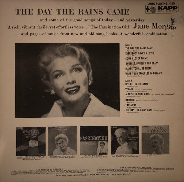 Jane Morgan : The Day The Rains Came (LP)