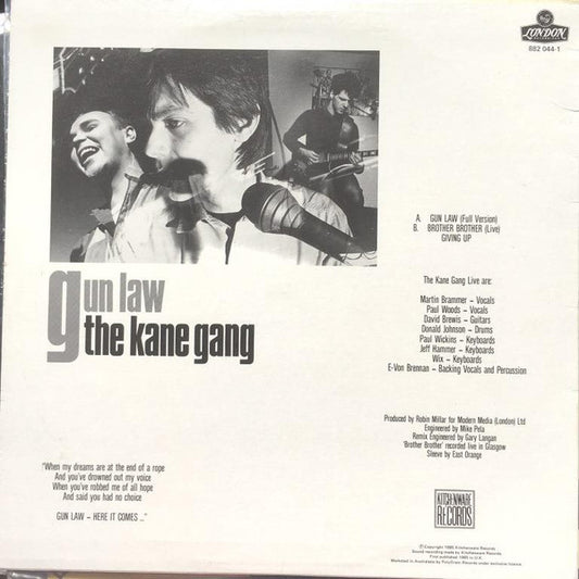 The Kane Gang : Gun Law (12", Single)