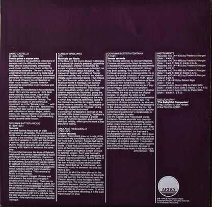Greg Dikmans, Max Hynam : The Delightful Companion. Instrumental Music From The 14th-18th Centuries (LP)