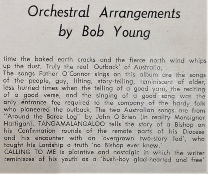 Father Kevin O'Connor* With The Bob Young Orchestra : The Singing Priest Of The Outback (LP, Album, Mono)