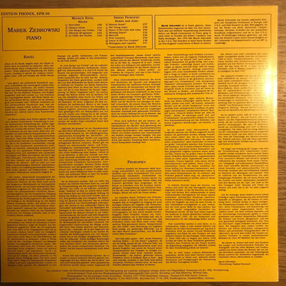 Maurice Ravel, Sergei Prokofiev, Marek Zebrowski : Edition Phönix Eph 04 Ravel / Prokofiev Miroirs/romeo & Juliet (LP, 180)
