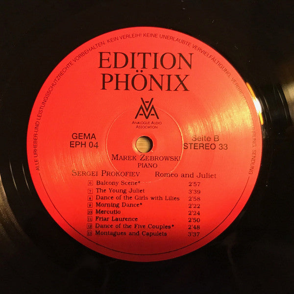 Maurice Ravel, Sergei Prokofiev, Marek Zebrowski : Edition Phönix Eph 04 Ravel / Prokofiev Miroirs/romeo & Juliet (LP, 180)