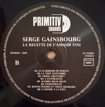 Serge Gainsbourg : La Recette De L'Amour Fou  (LP, Comp, RE)
