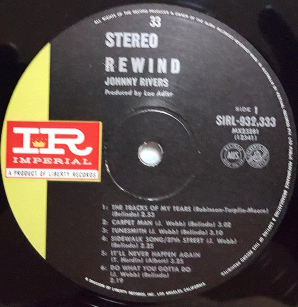 Johnny Rivers : Rewind (LP, Album)