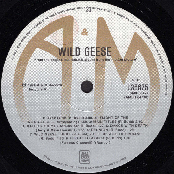 Roy Budd : The Wild Geese (Original Motion Picture Soundtrack) (LP)