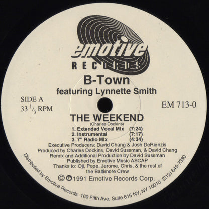 B-Town Featuring Lynnette Smith* : The Weekend (12")