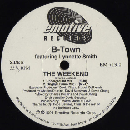 B-Town Featuring Lynnette Smith* : The Weekend (12")