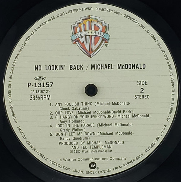 Michael McDonald : No Lookin' Back (LP, Album)
