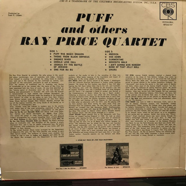 Ray Price Quartet : "Puff" And Others (LP, Mono)