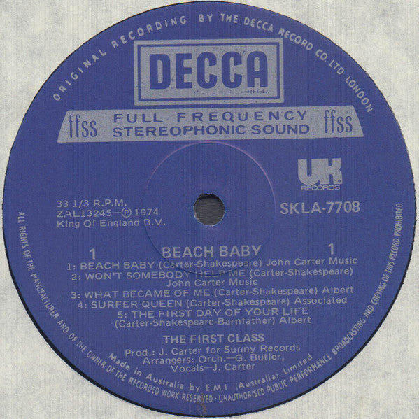 First Class (3) : Beach Baby (LP, Album)