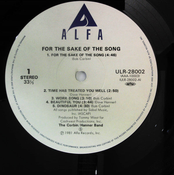 The Corbin Hanner Band : For The Sake Of The Song (LP)