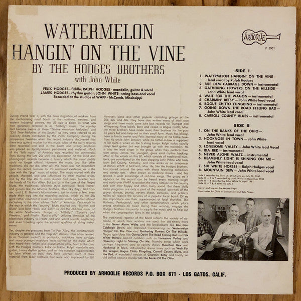 Hodges Brothers* : Watermelon Hangin' On The Vine (LP, Album)