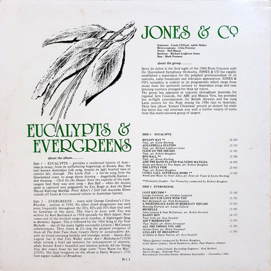 Jones & Co. (2) : Eucalypts & Evergreens (LP, Album)