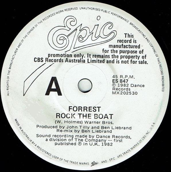 Forrest : Rock The Boat (7", Single, Promo)