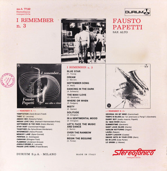 Fausto Papetti : I Remember N° 3 (LP, RE)