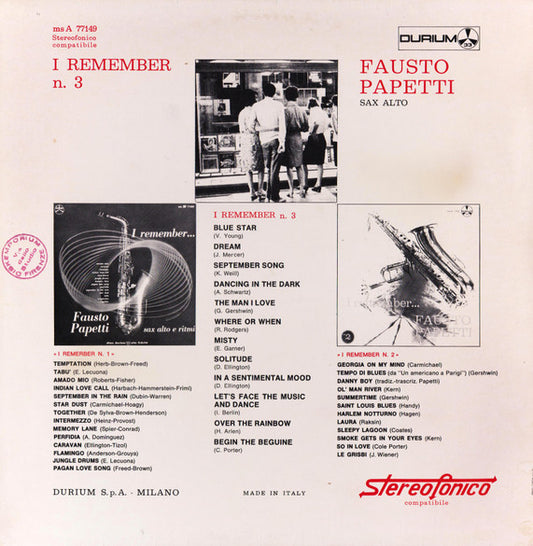 Fausto Papetti : I Remember N° 3 (LP, RE)