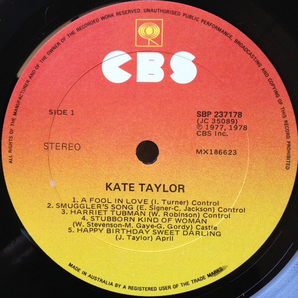 Kate Taylor : Kate Taylor (LP, Album)