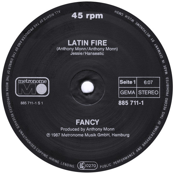 Fancy : Latin Fire (12", Maxi)