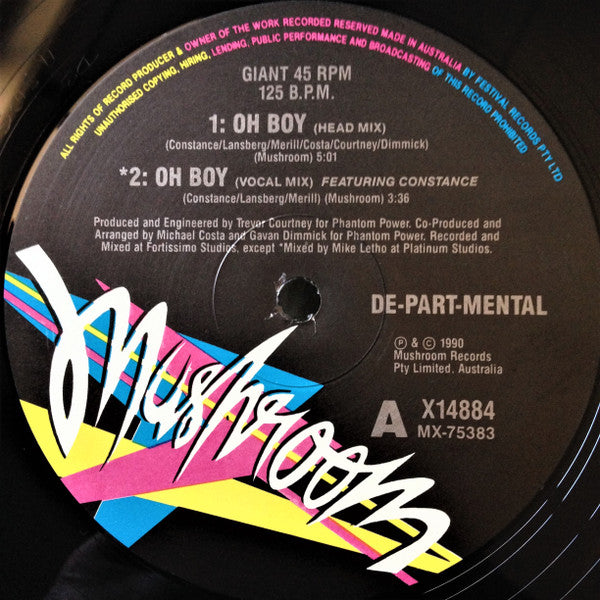 De-Part-Mental : Oh Boy! Remixes (12", Single, Ltd)