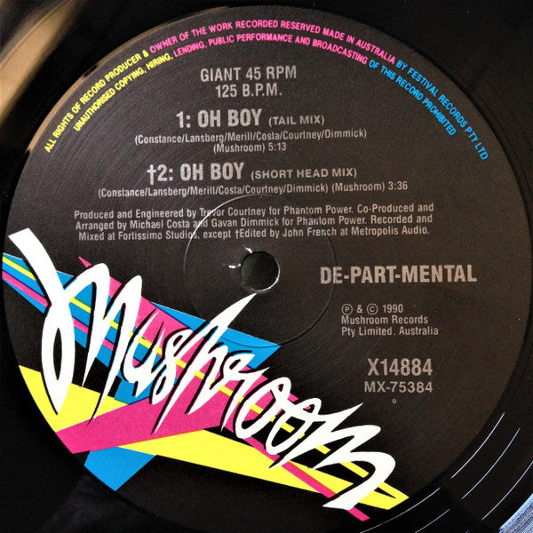 De-Part-Mental : Oh Boy! Remixes (12", Single, Ltd)