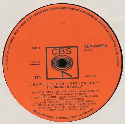 Charlie Byrd : Delicately (LP, Album, RE)