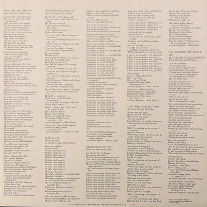 Paul Simon : Graceland (LP, Album, Alt)