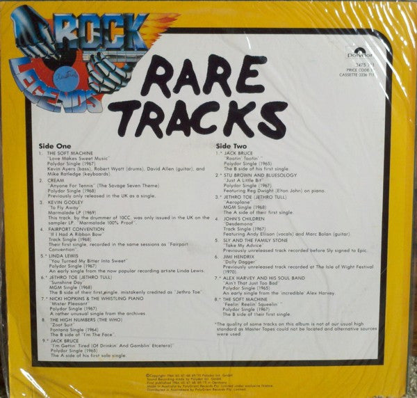 Various : Rock Legends - Rare Tracks (LP, Comp)