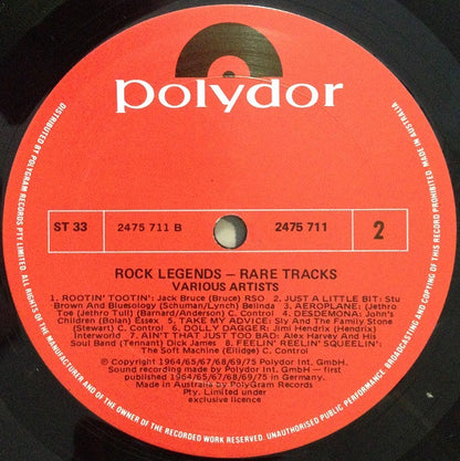 Various : Rock Legends - Rare Tracks (LP, Comp)