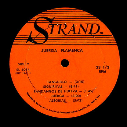 The Wandering Gypsies : Juerga Flamenca (LP, Album, Mono)