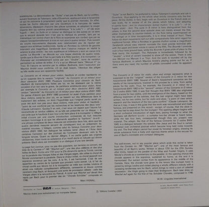 Maurice André interprète J.S. Bach* - Huguette Fernandez - Orchestre De Chambre Jean-François Paillard : Suite En Si Mineur - Concerto Pour Violon & Trompette - Cantate 140 Choral (LP, Pur)