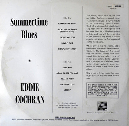 Eddie Cochran : Summertime Blues (LP, Comp)