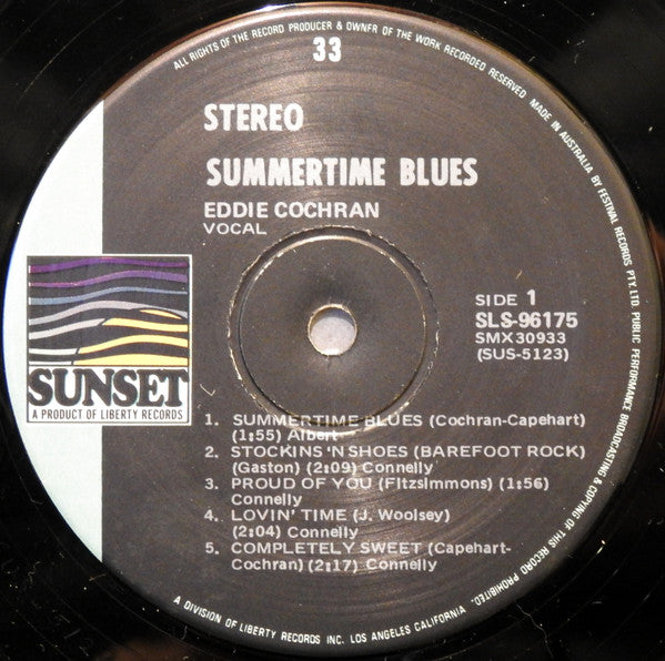 Eddie Cochran : Summertime Blues (LP, Comp)