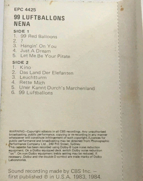 Nena : 99 Luftballons (Cass, Album)
