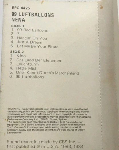 Nena : 99 Luftballons (Cass, Album)